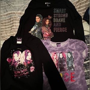 LOT of DISNEY DESCENDANTS SHIRTS size 6-7/8 girls